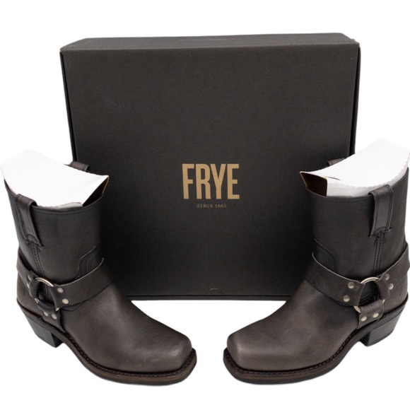 Frye Shoes - Frye Smoke Harness 8R Leather Distressed Square Toe Ankle Boots 6